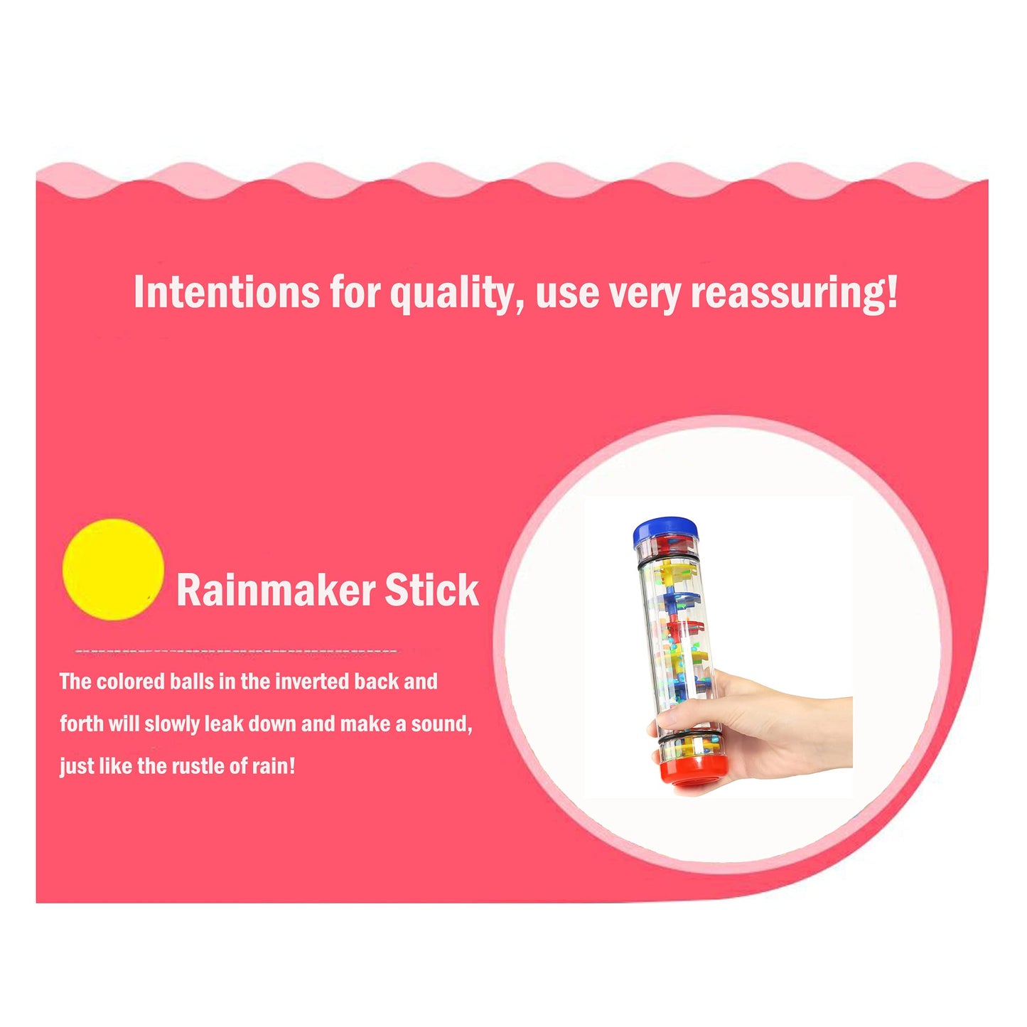 QDXATIVP Rain Maker Stick Tube Shaker - 2PCS Sensory Musical Instrument, Small, Multicolor, Plastic, Model 0621