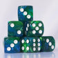10 Pc D6 Dice 16Mm Acrylic Dice Set For Rpg Mtg Dnd Dice Table Games And Board Games (Green + Blue)