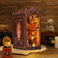 Diy Book Nook Kit, Dollhouse Wooden Mini House Kit, 3D Wooden Puzzle Book Nook Kit With Sensor Led Lights, Bookshelf Insert Deco
