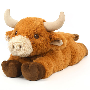 Cuckool Warmable Bull Cow Stuffed Animals, Microwavable Stuffed Animals Heating Pad For Cramps, Pain Stress Relief, Heatable Coo