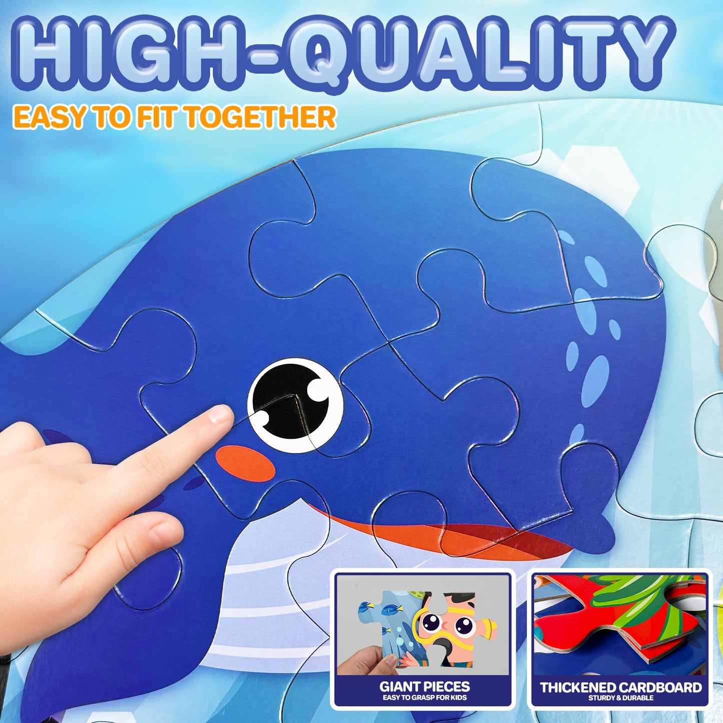 Puzzles For Kids Ages 4-6,48 Piece Ocean Large Floor Puzzles For Kids Ages 3-5, Toddler Learning Preschool Educational Developme