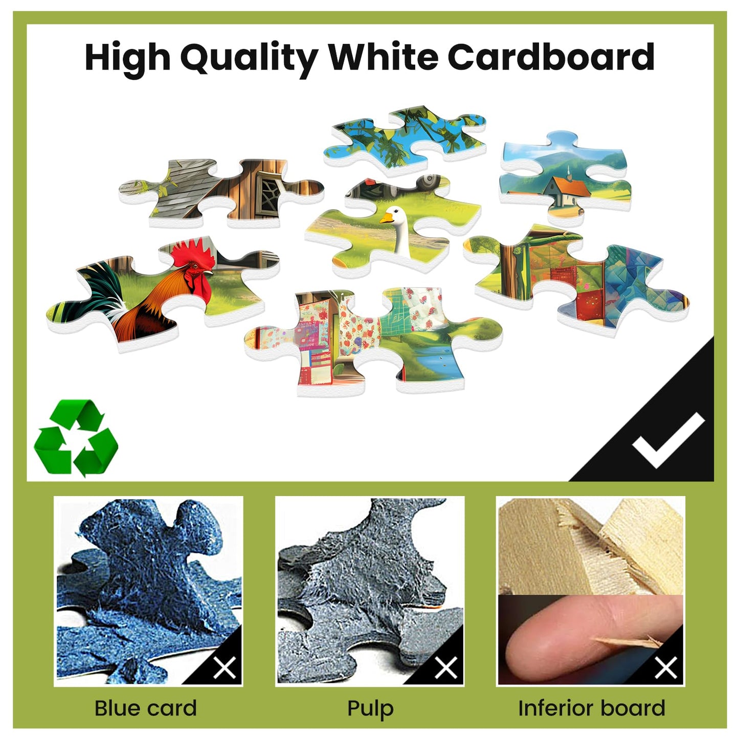 500 Pieces Puzzles for mature-themed Jigsaw Puzzle 500 Piece Puzzle Children Elderly Puzzle Chicken Duck Farm Puzzle Gift for Mom Dad Family Friend Family Activity Games Home Decor Wall Art 20.5x15IN