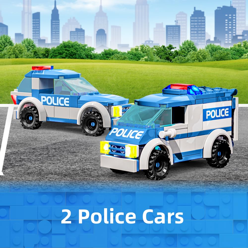 Mindbox City Police Station Building Sets, 570Pcs City Police Sets Toy Building Bricks Kit, Gift For Boys 6-12