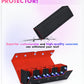 Uaono Card Deck Box With Dice Tray For Mtg, 5 In 1 Card Deck Case Holds 800+ Unsleeved Cards, Strong Magnet Card Organizer Compatible With Yugioh Tcg Sports Cards (Black Red)