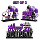 Lingteer Happy 27Th Birthday Purple Acrylic Table Topper Centerpieces Set - Cheers To 27 Years Old Birthday 27Th Bday Party Gift Decorations.
