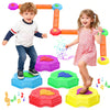 kenvc Stepping Stones for Kids, Light Up Musical Balance Beam and Non-Slip Toddler Balance Stones, Toddler Indoor or Outdoor Pla