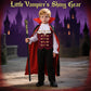 Kids Vampire Costume for Boys Bat Halloween Vampire Costumes for Kids Halloween Scary Cloak with Cane 4'3''-4'9'' Red