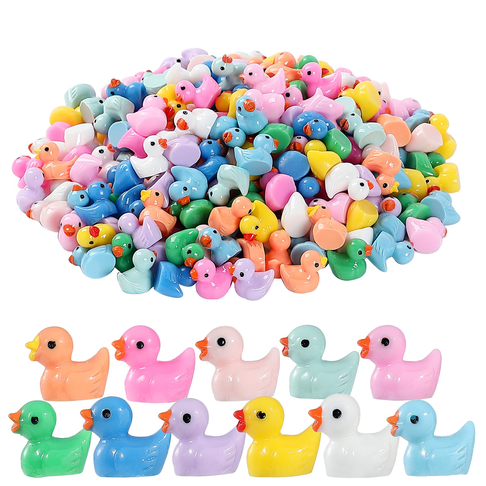 Louhua Mini Ducks 220 Pack Tiny Duck Figurines Bulk For Miniature Dollhouse Decor Accessories Garden Aquarium Potted Ornament Party Toys Diy Charms Office Classroom Activity To Hide