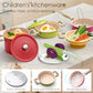 Golray Play Kitchen Accessories, Kids Kitchen Playset Pretend Cookware Including Pots and Pans Set, Cooking Utensils, Organizer,