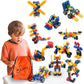 Skoolzy Klikio 8 In 1 Construction Building Engineering Toys 98 Piece Kit - Stem Bin Toys For Ages 7+, Includes Storage Bag And Booklet With Building Designs