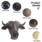 PartyHop Buffalo Mask - Realistic Full Head Latex Costume for Halloween, Medium, Brown