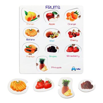 Funblast Fruits Learning Puzzle Board For Kids - Colorful Learning Educational Board For Kids, Educational Learning Acrylic Boar