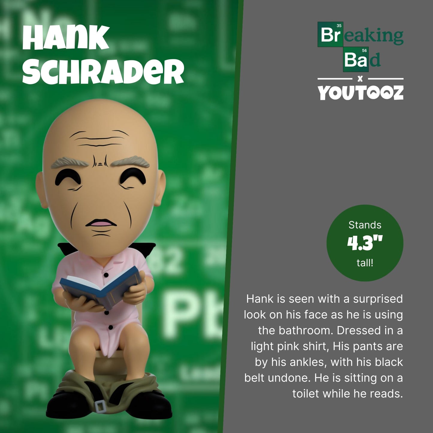 You Tooz Youtooz Breaking Bad Hank Schrader 4.3'' Inch Vinyl Figure, Detailed Figure Shrader By Collection Black,Blue