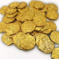 100 Toy Metal Shiny Gold Pirate Coins with Treasure Chest