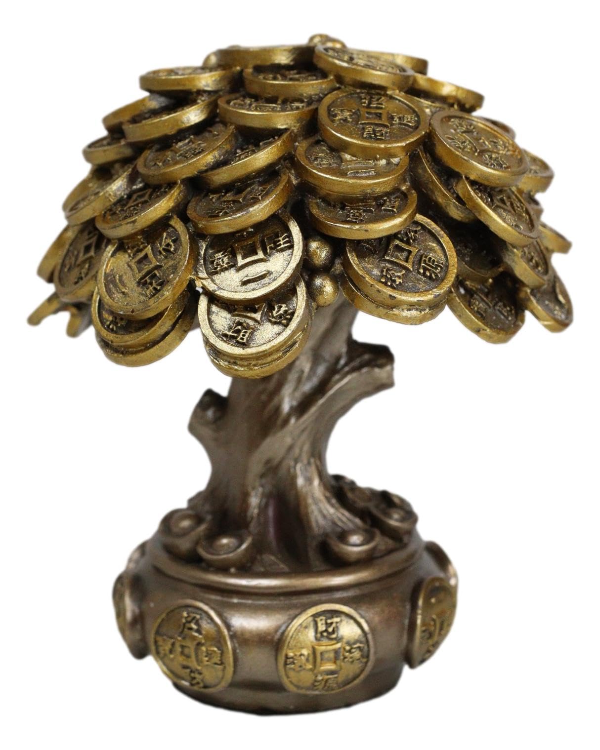 Ebros Feng Shui Gold Tree Statue Golden Money Coin Tree Of Wealth And Abundance Decor Talisman Figurine
