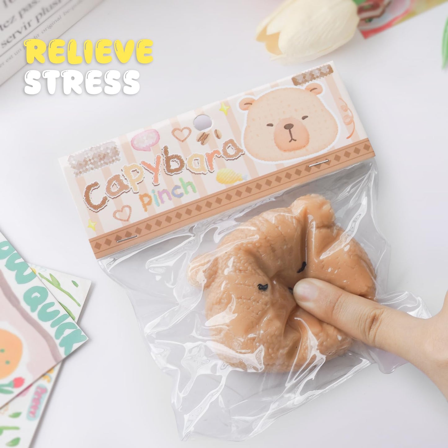 Taba Squishy Toys  Cat Paw Cute Kawaii Squeeze Toys  Sticky Squishy Fidget Toys Silicone Squeeze Toy for Stress Relief Cute Soft Toys Best Gift for Anniversary (Yarn)