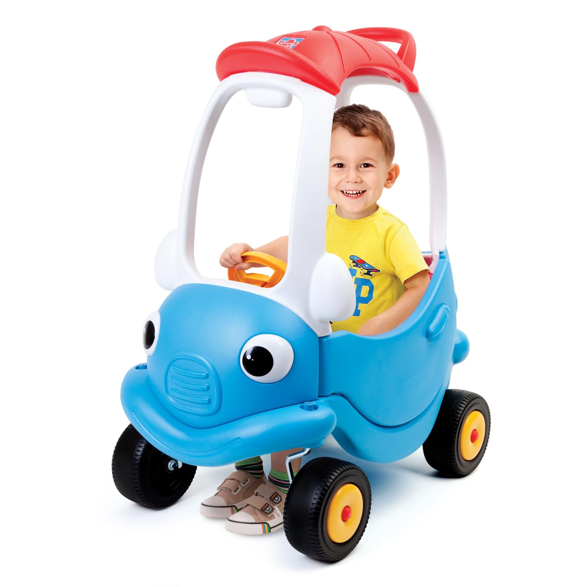 Grown Up Mister Coupe Toddler Ride on Toy for Boys 18 Months, Baby Car Toy with Wide Wheels, Working Horn, Trunk Storage