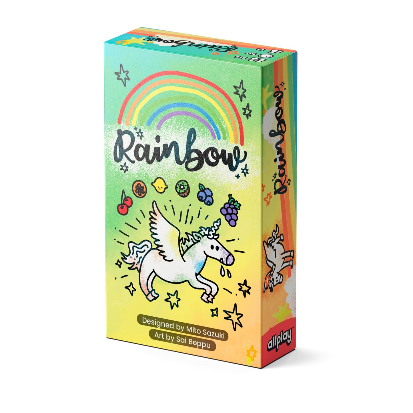 ALLPLAY Rainbow Board Game - Tiny Box Hand Management Card Game for 2-6 Adults and Families - Quick-Playing - Fits in Your Pocke