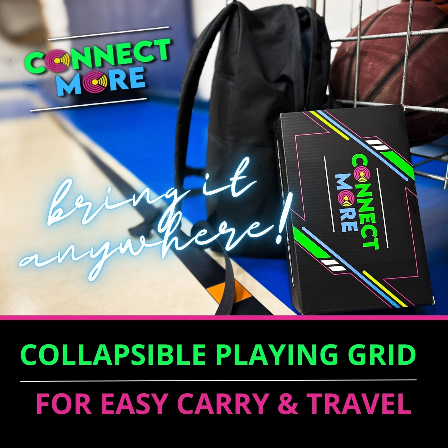 Therapy U Connect More - Multiplayer Social Skills Game, Wood, 4 in a Row, 6 Players, Green, Orange, Purple, Blue, Pink