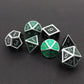 Haxtec Color Shifting Metal DND Dice Set Temperature Sensitive Polyhedral D&D Dices for RPG Dungeons and Dragons-Silver Black Gr