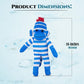 Plushland Plush Sock Monkey Stuffed Animal Toy - 16'' Blue Hand Knitted Gift for Kids, Babies, Boys & Girls