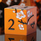 Orange Metal Dice D&D, DNDND 7 PCS Heavy Metallic DND Dice Set with Grogeous Gift Case for Dungeons and Dragon Tabletop Game (Or