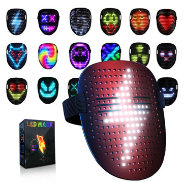 QAQ LED Mask Light Up Mask with Gesture Sensing, Cool Stuff Toys Gifts for Boys Girls, Cool Toys Gifts for Halloween Costumes Ch