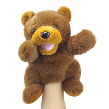 Okegztoa Hand Puppets Bear Puppet,10'' Animal Hand Puppets For Kids,Hand Puppets For Toddlers 1-3 And Kids With Movable Mouth,Sl