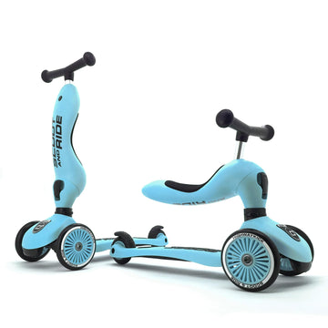 Scoot & Ride 2-in-1 Ride-On & Stand Kids Scooter, Ages 1 to 5, Highwaykick 1, Blueberry