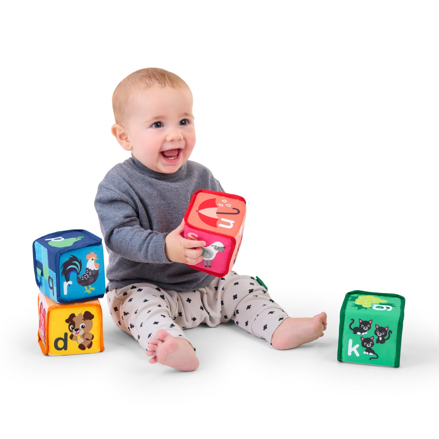 Baby Einstein Alpha Stacks Soft Blocks, Multisensory and Lightweight, Ages 3 Months and Up