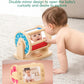 Montessori Spinning Drum Toy Set for Babies 6-12 Months  Sensory Development & Tummy Time Fun - Wooden Infant Toys with Mirror & Bell  for Boys & Girls