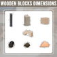 Wooden Building Blocks For Toddlers - Kids Stacking Blocks | 46 Pieces Wooden Blocks | Assorted Shapes Toddler Blocks | Toddler