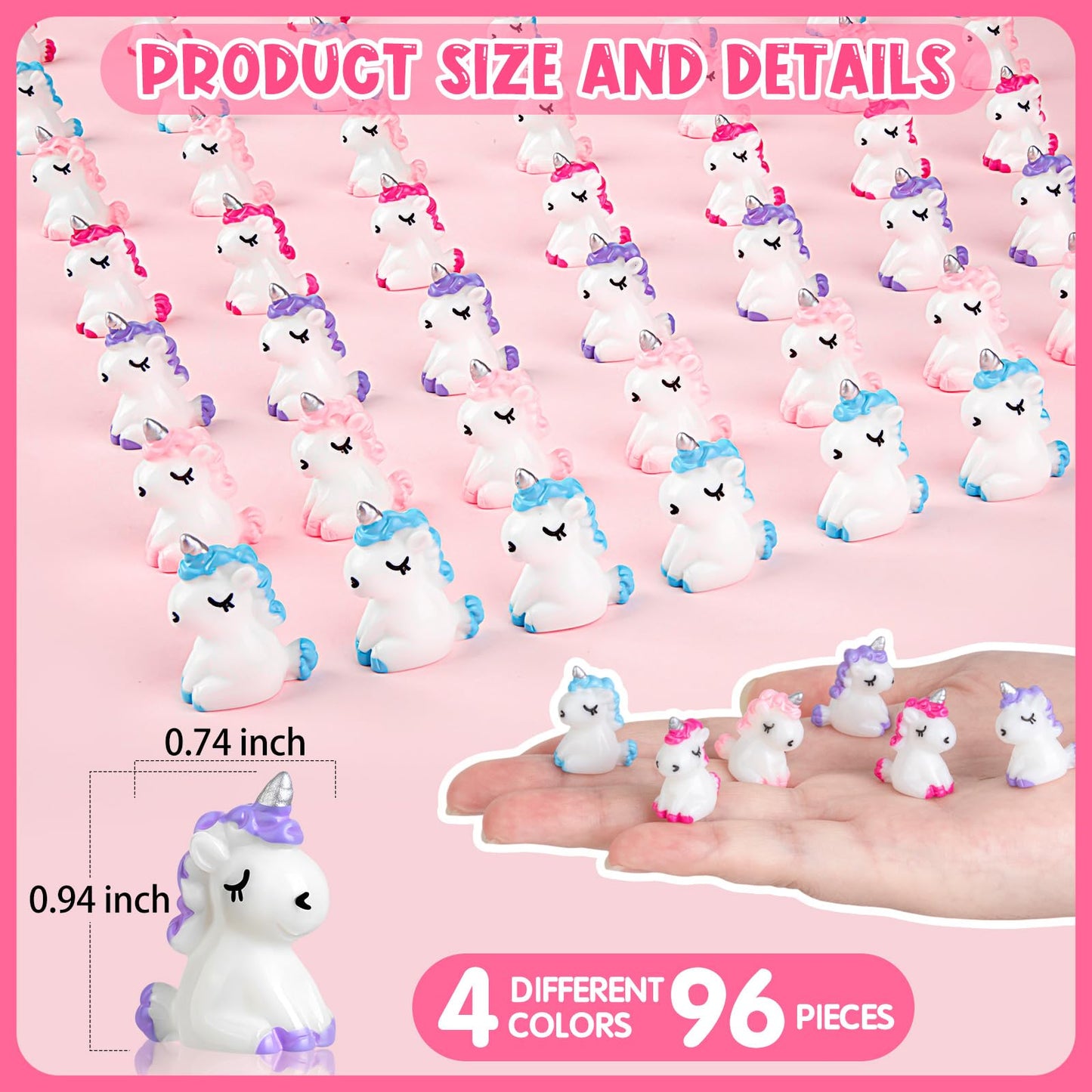 Lhsyfbz 48Pcs Mini Resin Unicorn, Miniature Unicorn Figurines, Mini Resin Animals To Hide For Garden Landscape Aquarium Dollhous