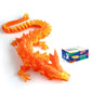 Rwsefk 30 In 3D Printed Dragon, 30Inch Dragon,3D Dragon Toy,Large Dragon Present,Ariculated Crystal Dragon (Flame Colour, 30Inch