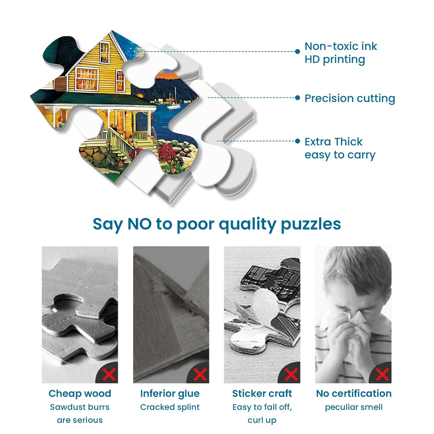 300 Piece Puzzle for mature-themeds Fun Summer Party Puzzle for mature-themeds Kids Elderly Large Piece  Puzzles for Kids Age 8-10 10-12 Challenging Fun Landscape Art Puzzle Family Game Great Gift 20.5x15in