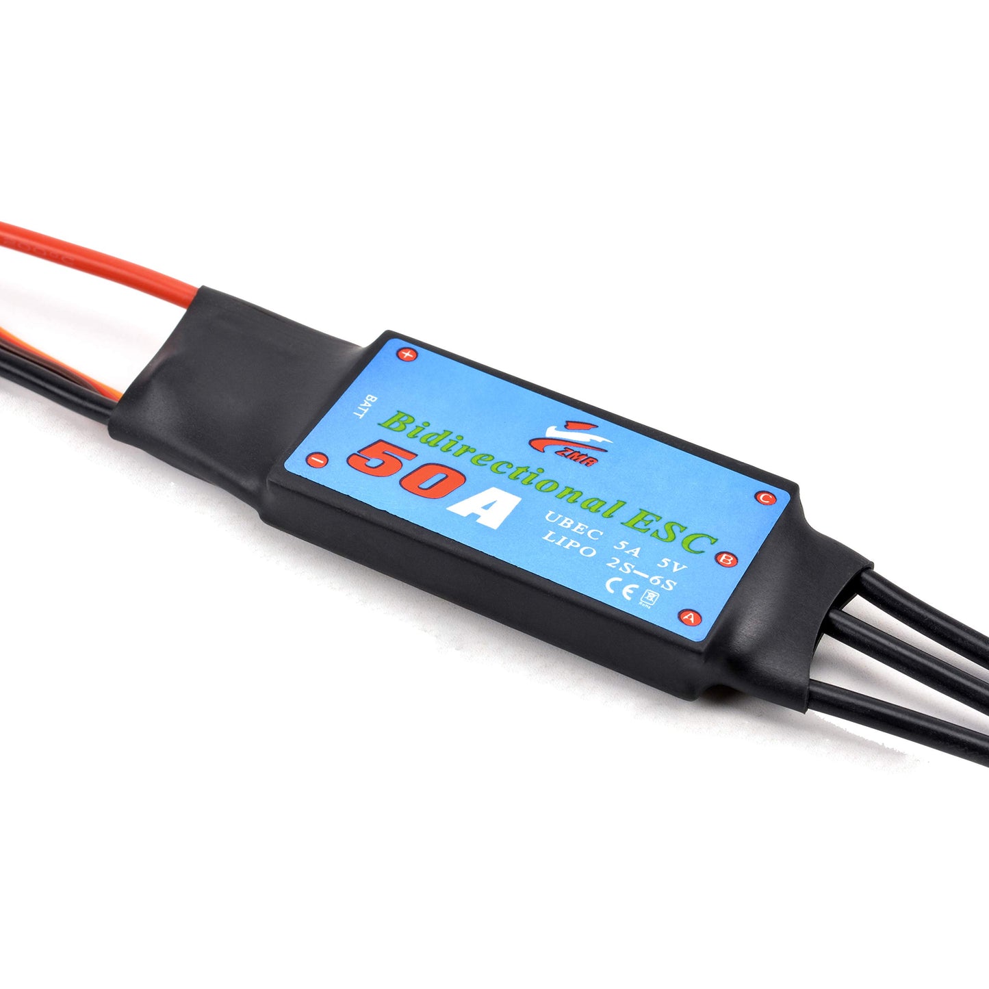 Readytosky 50A Bidirectional Brushless ESC 2-6S UBEC 5A 5V Electric Speed Controller for RC Car Boat Underwater Propeller