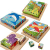 Cube Puzzle With Storage Tray,Toddler Kids Puzzles Ages 3 4 5 6,Educational Learning Montessori Toys For 3 4 5 Year Old,Puzzles