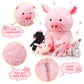 Silipull 5 Pcs Pig Stuffed Animals, 12 Inch Large Plush Mommy Pig With 4 Little Baby Pigs In Mother Pig'S Belly, Gift For Boys A