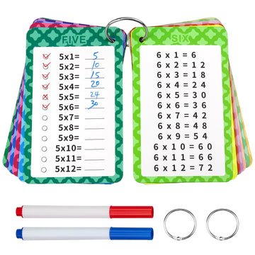 Multiplication Flashcards 0-12, 13 Pcs Multiplication Chart Math Flashcards, Multiplicar Math Game, Times Table Flash Cards With