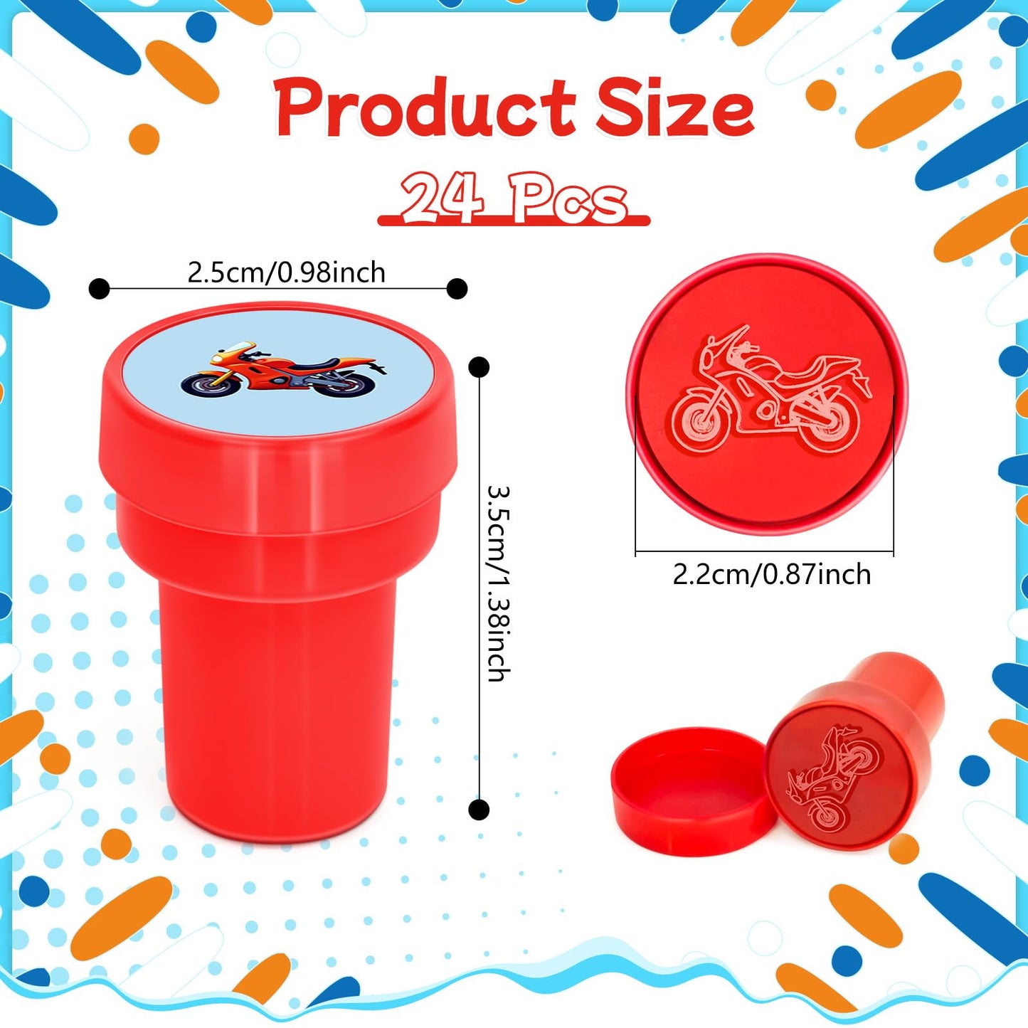 Cinrobiye 24 Pcs Transportation Stampers for Kids, Traffic Vehicle Stamp Set with Trucks Planes Trains Fire Trucks Police Cars f