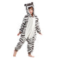 Michley Animal Hooded Romper Kids Flannel Halloween Cosplay Pajamas Costume 3-12T For Autumn Winter, Zebra, 9-10T, Size130