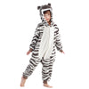 Michley Animal Hooded Romper Kids Flannel Halloween Cosplay Pajamas Costume 3-12T For Autumn Winter, Zebra, 7-8T, Size120