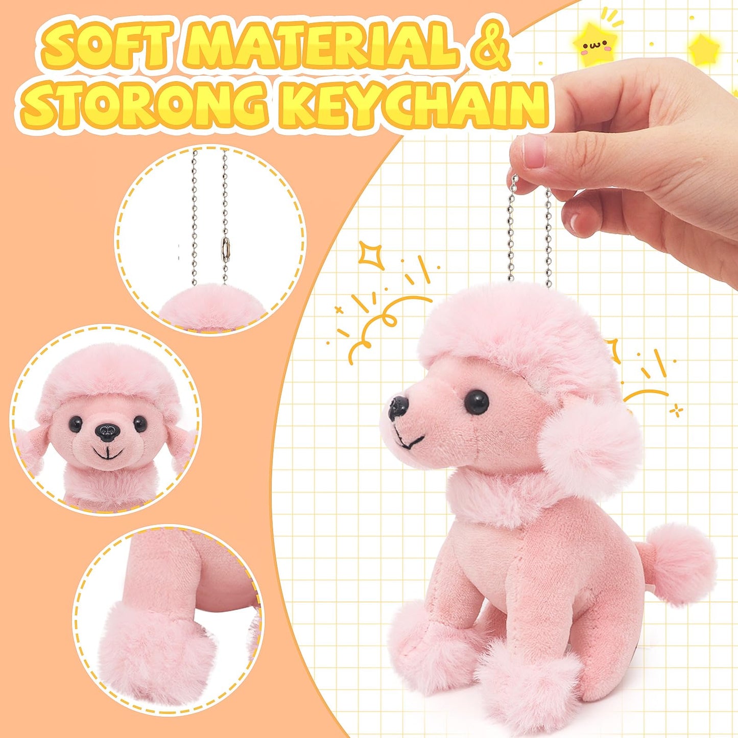 Hapgfs 12 Pcs Mini Plush Puppy Set, Dog Party Favors With Keychain Gift Toys With Carton Dog House, Kids Baby Show Birthday Chri