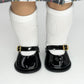 18'' American Doll Shoes- Mary Jane Matte Black, Red, White, Pink, Shiny Black Shoe (18'' Doll, Shiny Black-NEW)