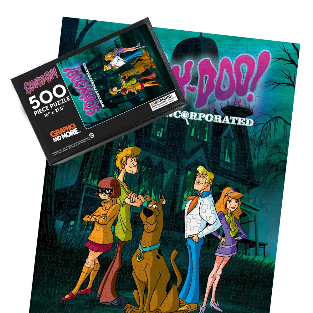 Scooby-Doo Haunted House 500 Piece Jigsaw Puzzle For Adults, 16' L X 21.5' W