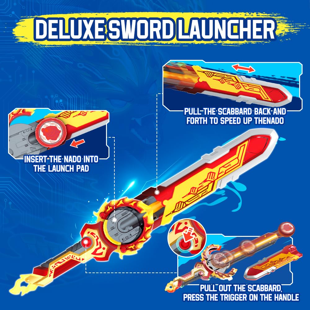 INFINITY NADO Battling Top for Boys  Metal Spinning Tops decorative replica blade Launcher  Battle Tops for Boys Girls 5 6 7 8 9 10 Years Old  Split Series Flaming Pack Blazing War Bear