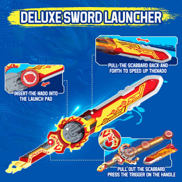 INFINITY NADO Battling Top for Boys  Metal Spinning Tops decorative replica blade Launcher  Battle Tops for Boys Girls 5 6 7 8 9 10 Years Old  Split Series Flaming Pack Blazing War Bear