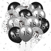 18Th Birthday Balloons Decorations 15Pcs Black Silver Happy 18Th Birthday Party Latex Confetti Balloons For Men Women Kids Boys Girls 18Th Anniversary Happy Birthday Party Decor Supplies 12 Inches