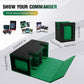 TiMOVO MTG Deck Box - Magnetic Faux Leather Case for 200+ Double-Sleeved Cards, Black/Green with Display & Dice Tray