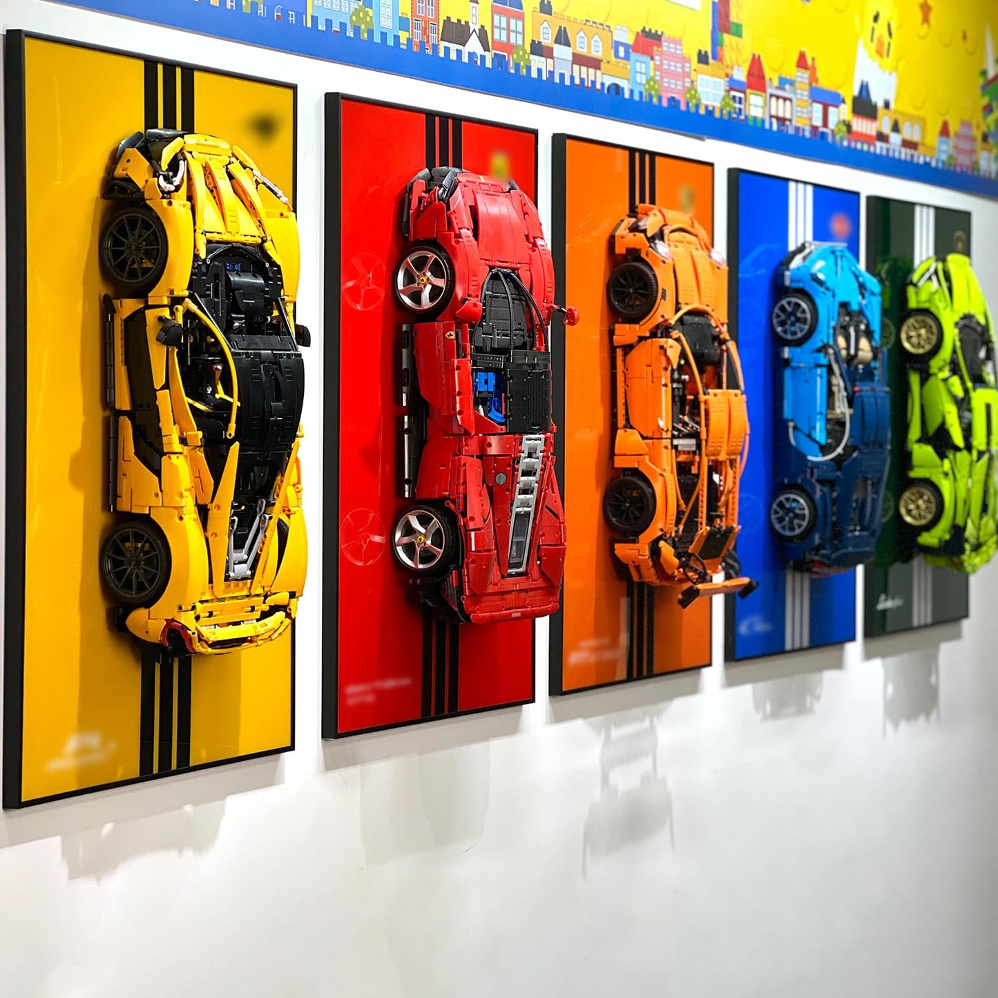 iLuane Display Wallboard for Lego Technic McLaren P1 Model Car Racing Hypercar Model Kit 42172  mature-themed Collectibles Wall Mount  Home or Office D?cor  Pinstriped (No Car Included)